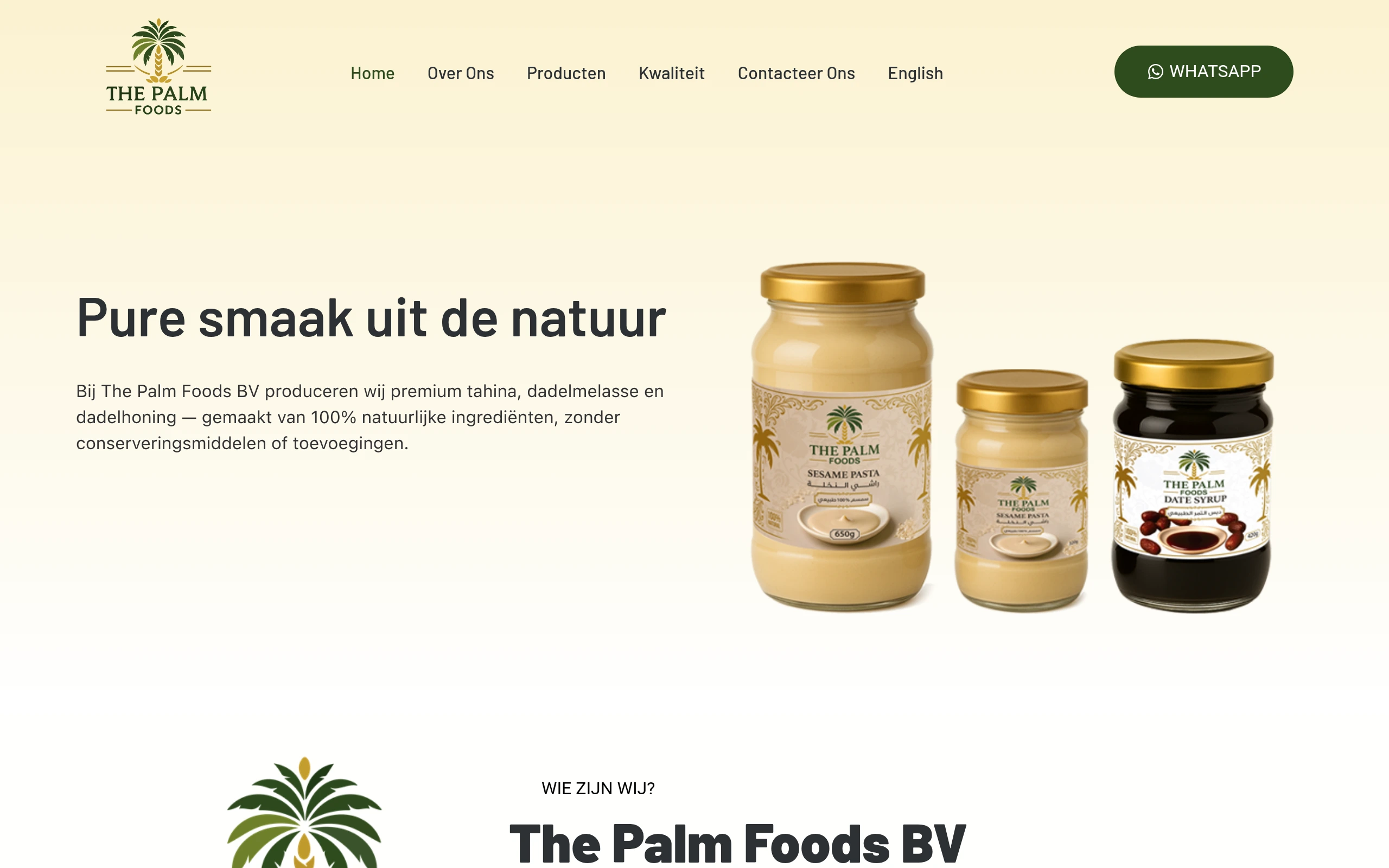 The Palm Foods website preview